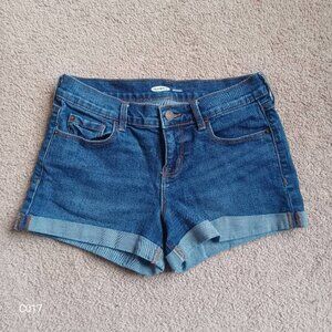 Old Navy Denim BoyFriend Shorts Women's Sz 2 Cuffed‎ Stretch Mid Rise